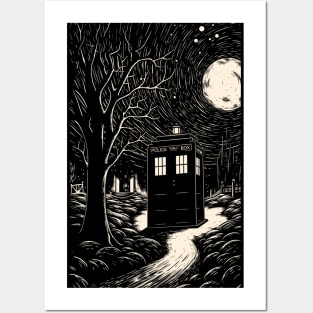 The Night Tardis - Linoart Posters and Art